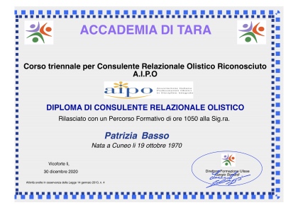 Diploma di consulente relazionale olistico